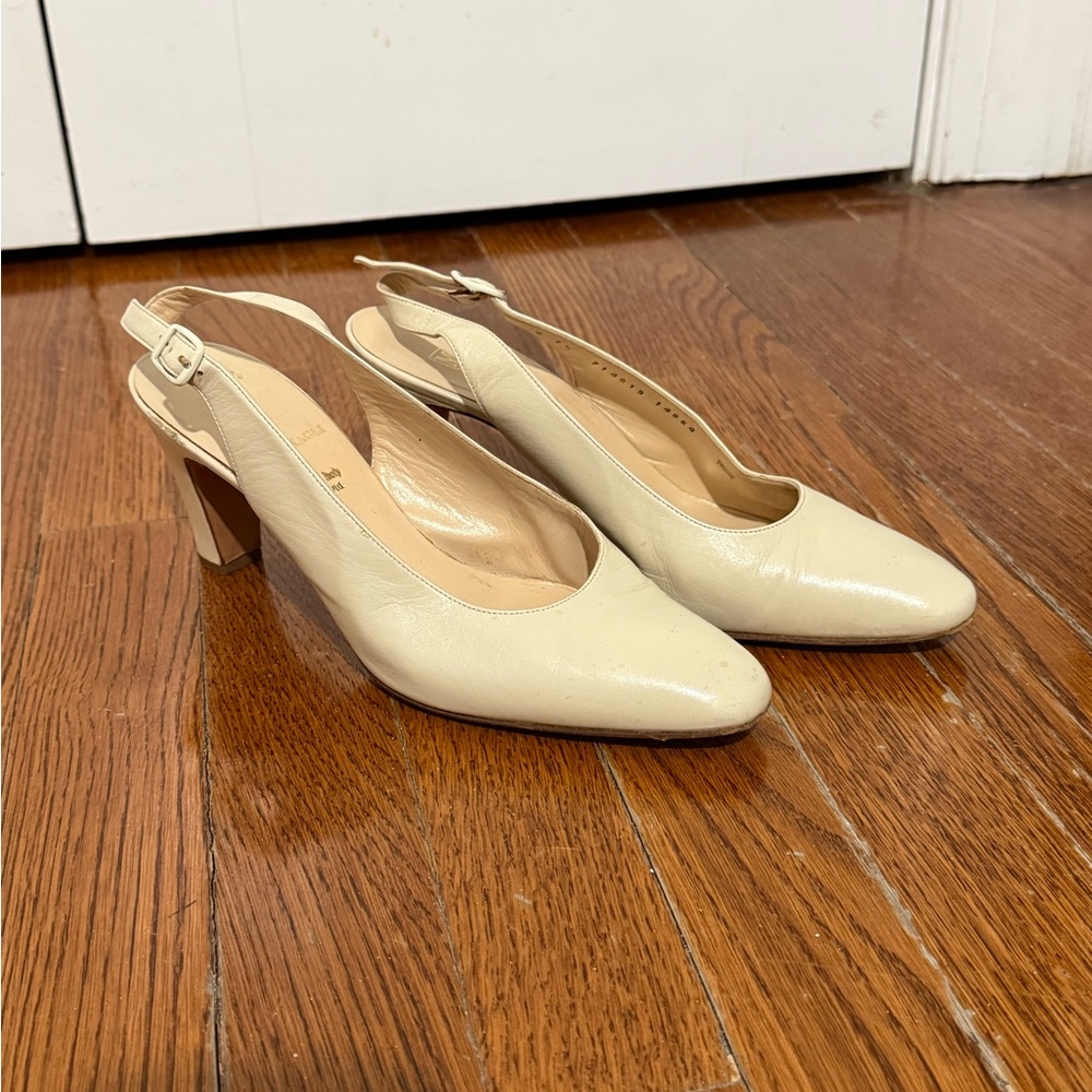 Bruno Magli Cream Slingback Heels